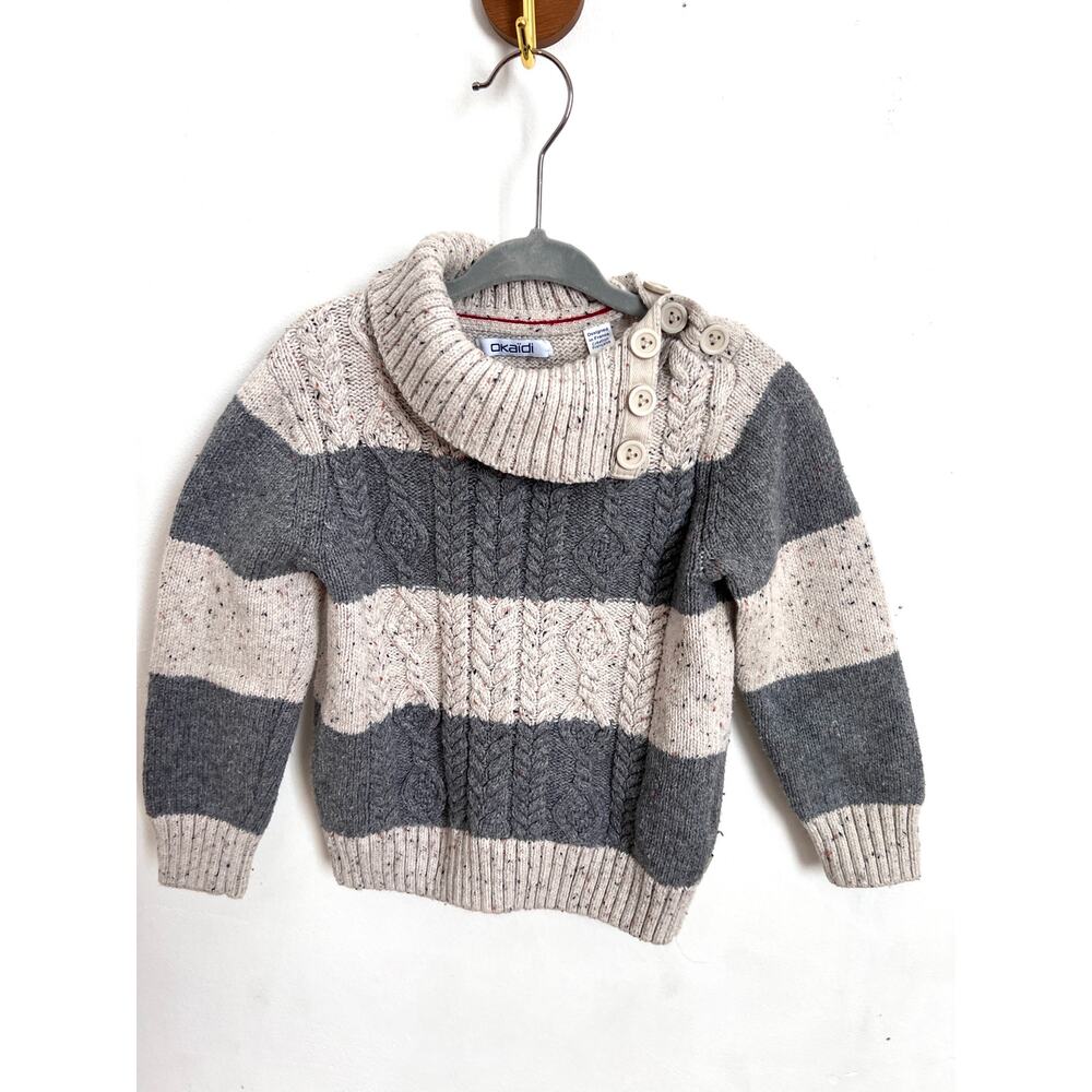 Okaidi Boys Sweater 3Y 98cm Striped Knit Pullover